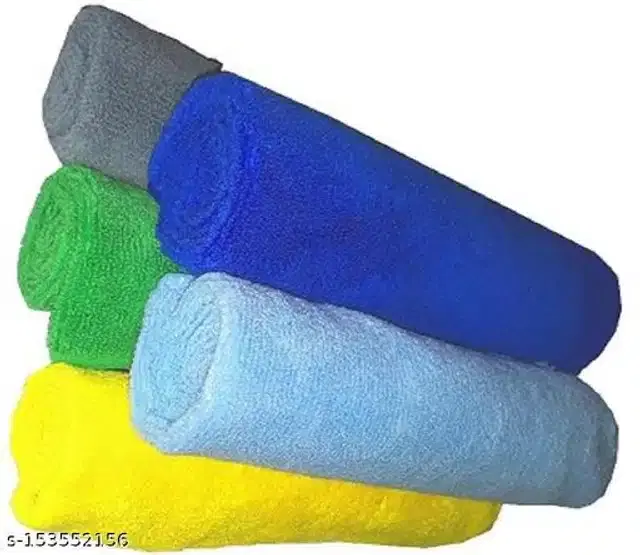 Microfiber Bath Towel, Multicolor, 40x40 cm, Pack of 5
