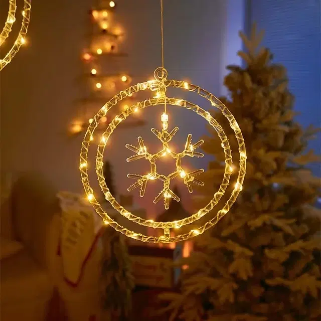 Hanging Snowflake Pendant Light For Decoration, Warm White