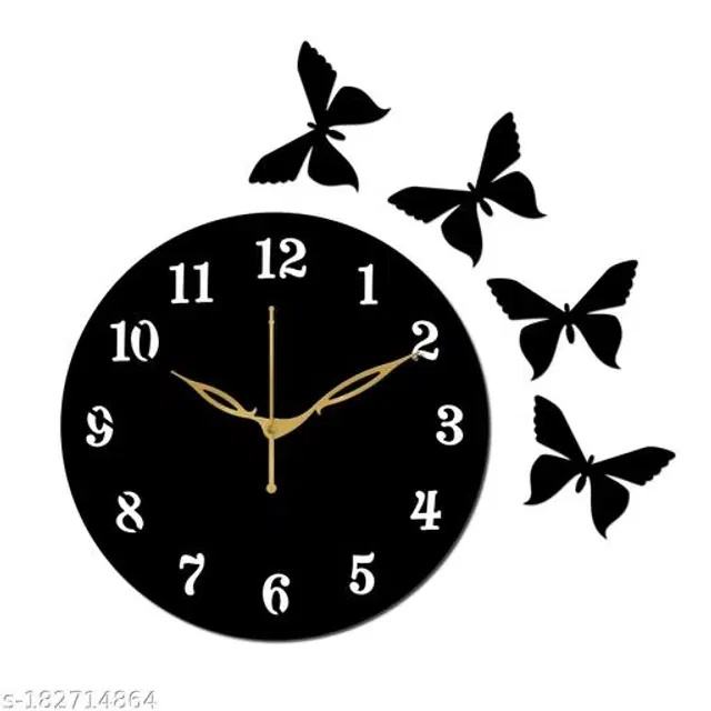 Wooden Wall Clock, Black