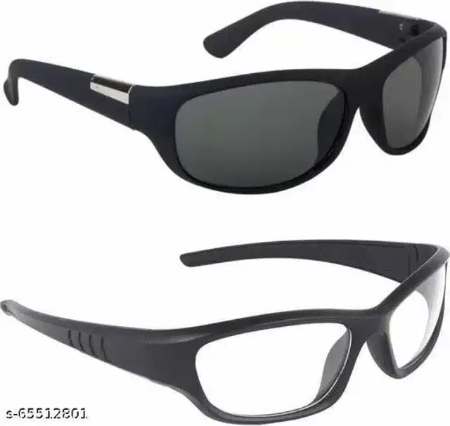 Sunglasses For Men, Pack of 2 (Black)