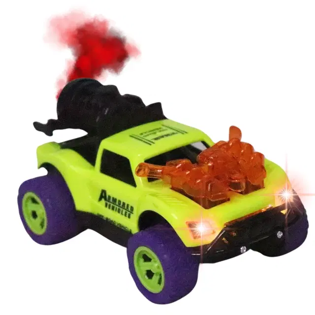 Toy Cloud Monster Smoke Pull-Back Car with Light & Sound, Green