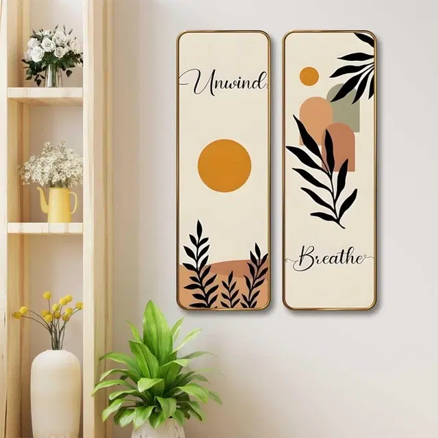 Kc Arts Uv Coated Unwind & Breathe Art Wall Hanging 6x18in Pack Of 2