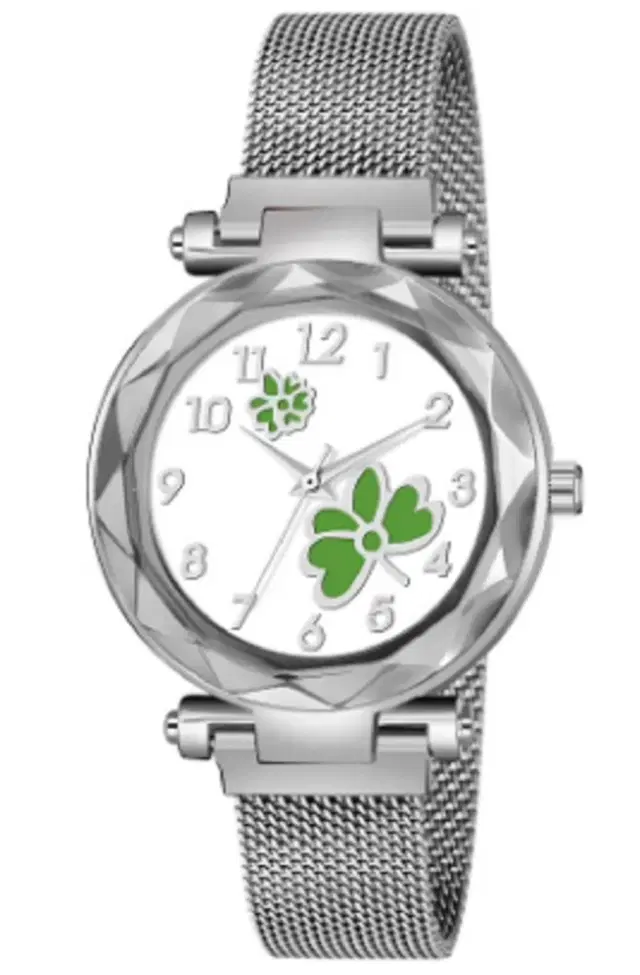 Analog Watch for Women & Girls (Silver)