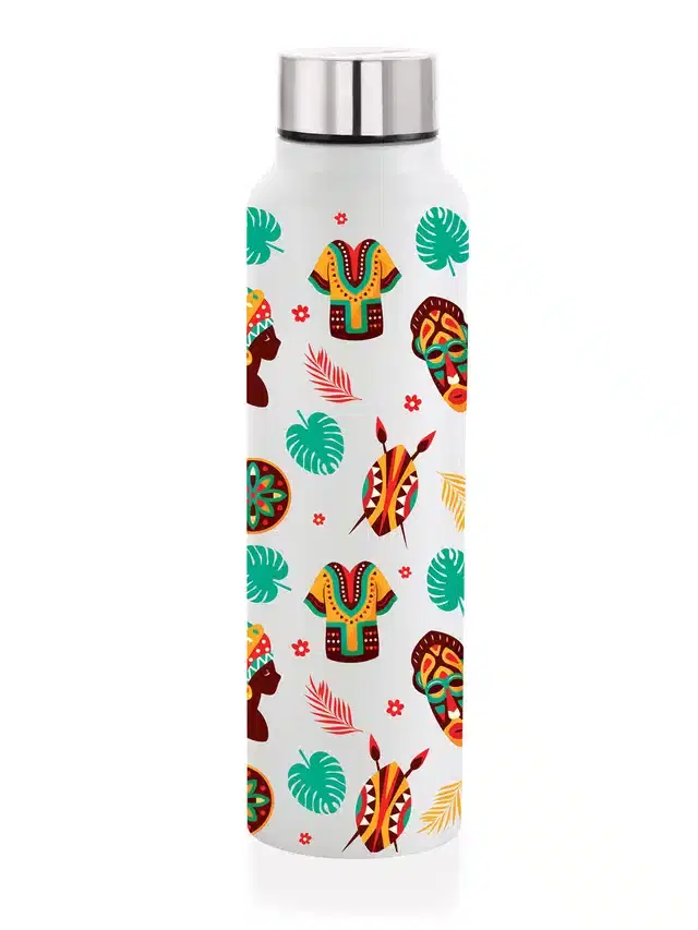 Stainless Steel Insulated Single Wall Water Bottle, White, 1000 ml