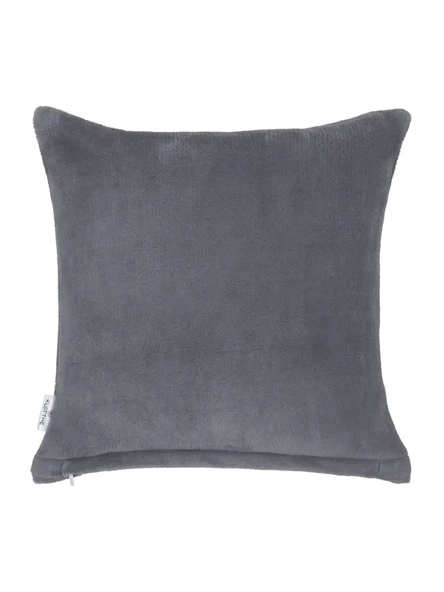 Velvet Cushion Cover, Grey, 12x12 inches