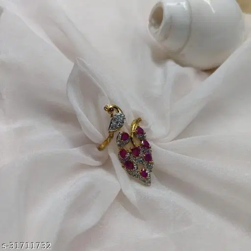 Finger Ring for Woman for Women (Gold, Free Size)