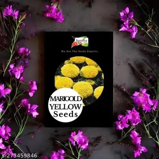 Marigold Yellow Hybrid Flower Seeds, Pack of 50