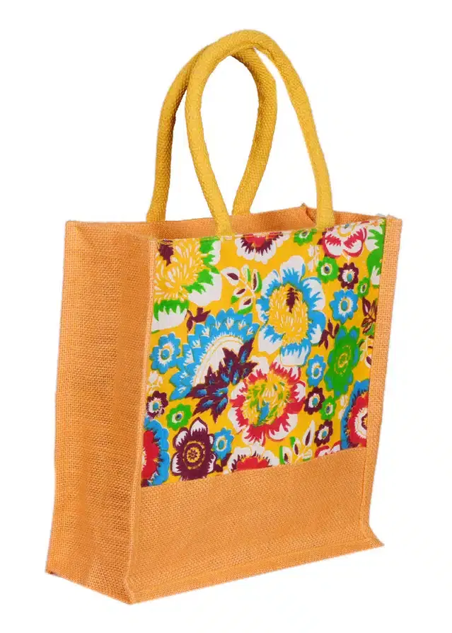 Jute Vegetable Shopping Bag, Yellow