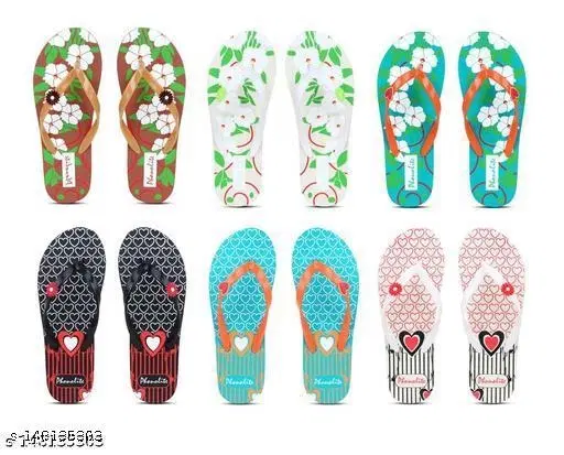 Slippers for Women, Multicolour, Pack of 6 (5)