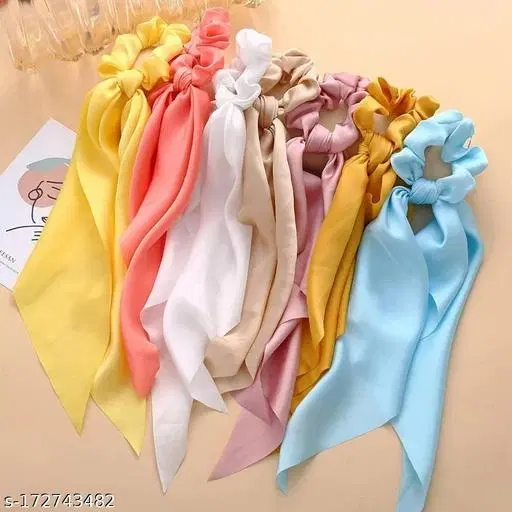 Rubber Band & Scrunchies for Women (Multicolor, Pack of 3)