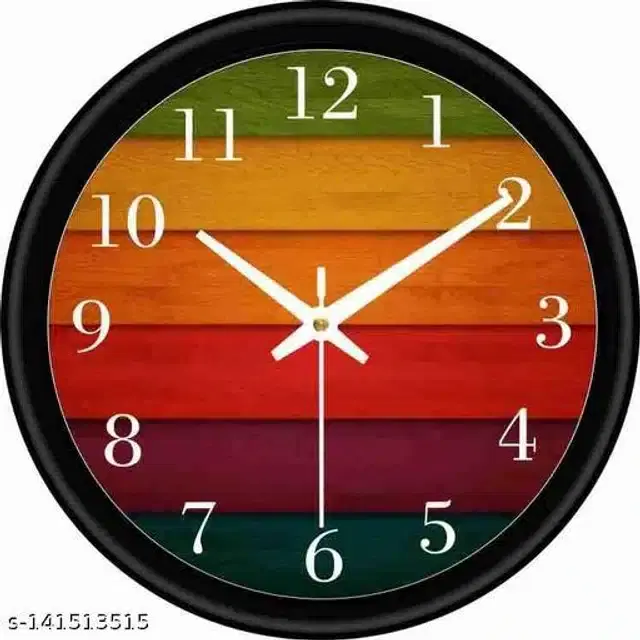 Round Analog Wall Clock, Multicolor, 10x10 inches