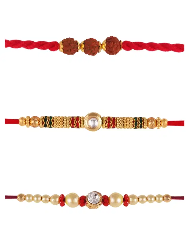 Designer Rakhi for Rakshabandhan, Multicolor, Pack of 3