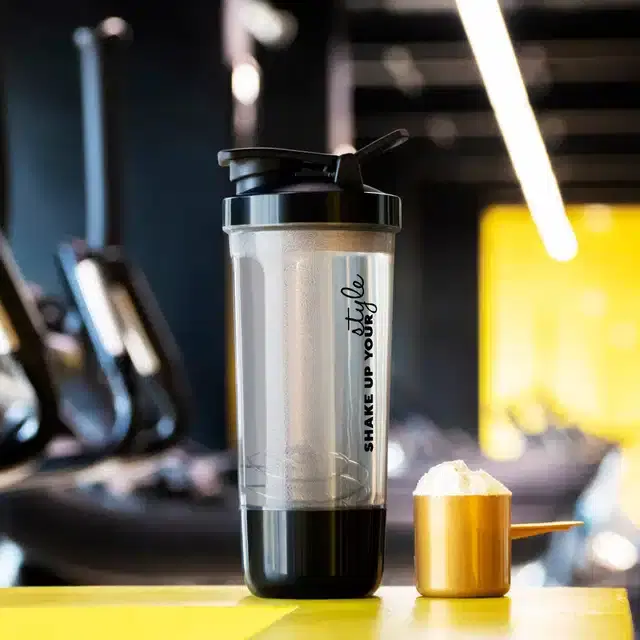 Gym Shaker Bottle, Black, 600 ml