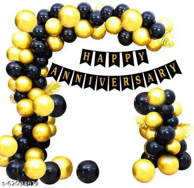 Birthday Decoration Kit, Black & Gold