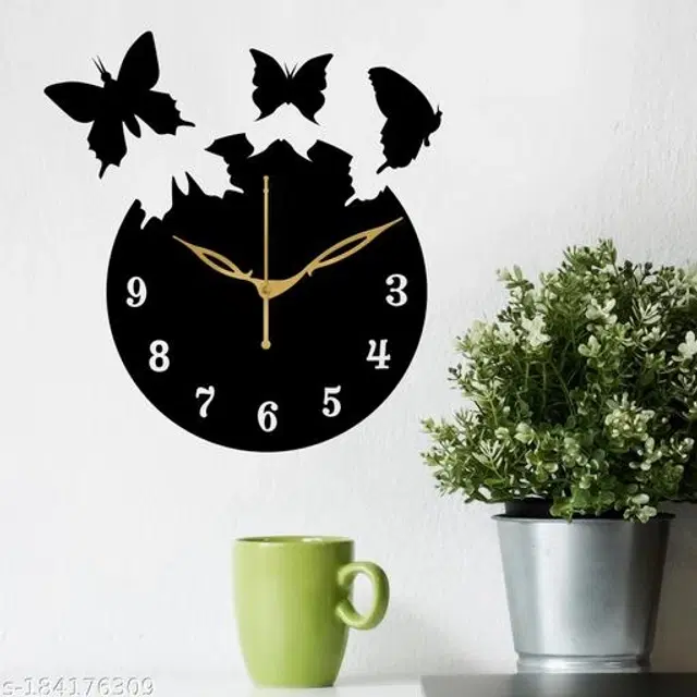Wooden Wall Clock, Black