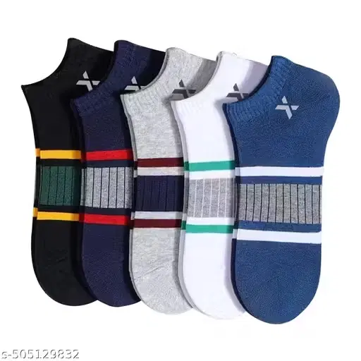 Cotton Blend Printed Socks for Men, Multicolor, Set of 4