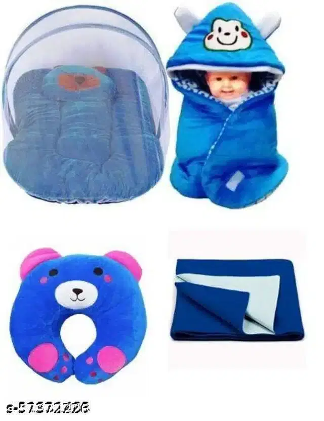 Combo of Baby Sleeping Set, Blue, Set of 4