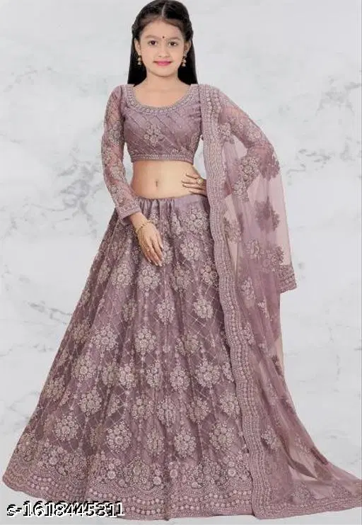 Lehenga Choli for Girls (Purple, 4-5 Years)