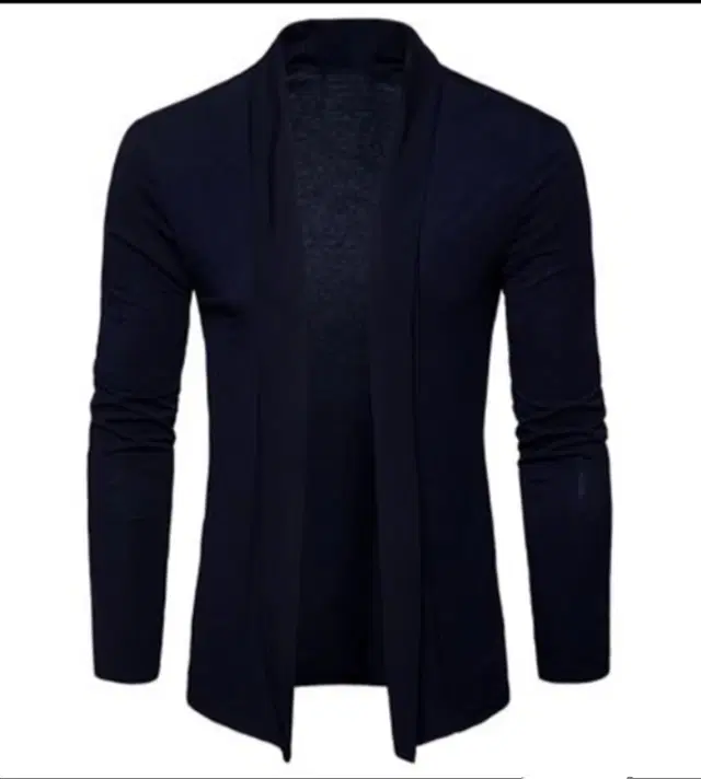 Cotton Blend Shrug for Men (Blue, XL)