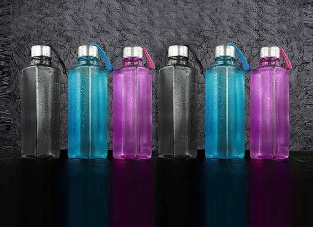 Products Daimand Design Water Bottle Quantity For Fridge Home & Office, Multicolour, 1000ml, Pack Of 6, Ak-008