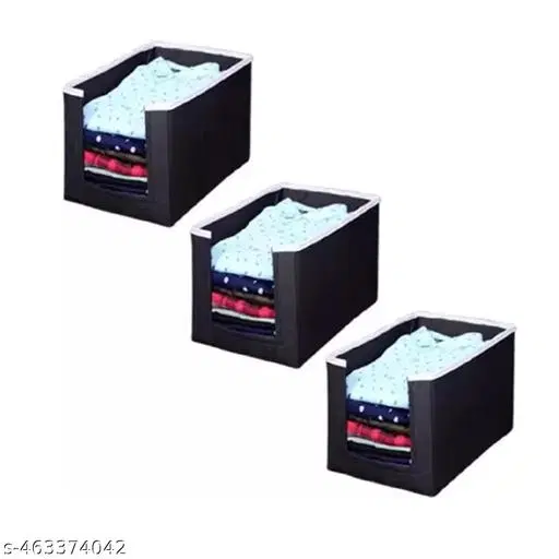 Polyester Clothes Cover,  (Black),  (Pack Of 3)