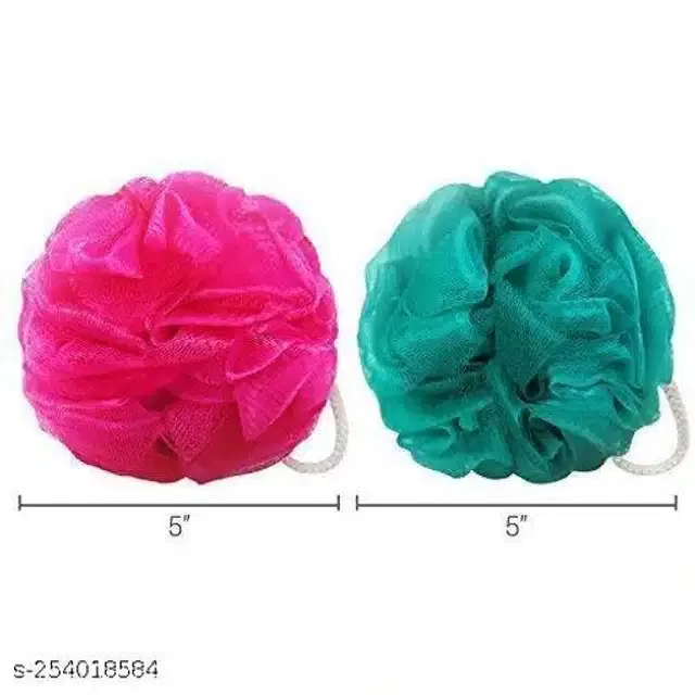 Bath Loofahs Sponge Scrubber, Pink & Green, Pack of 2