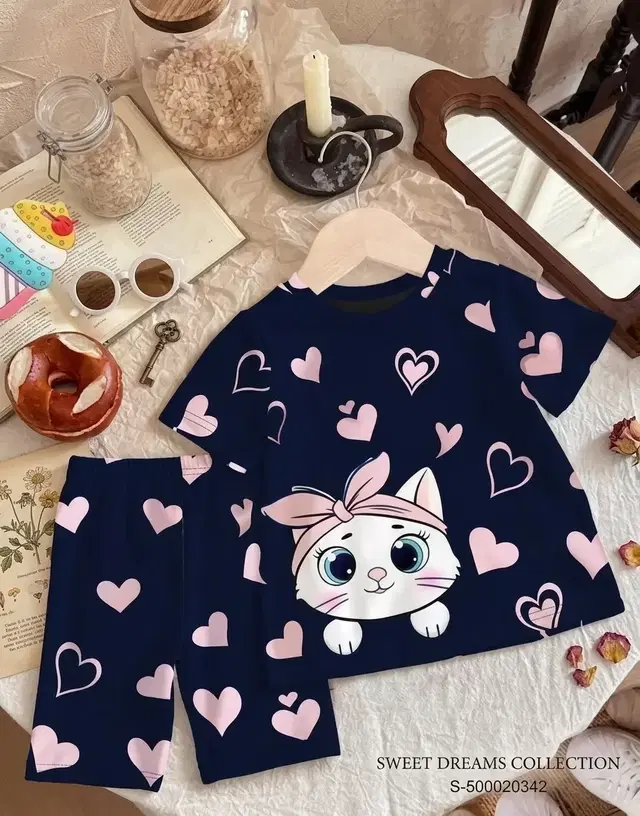Girls Clothings Set Cotton Blend Navy Blue(12-18M)
