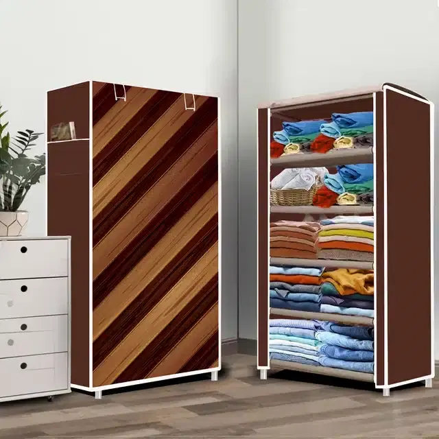 Portable Lightweight Cloth Storage Bag, Brown