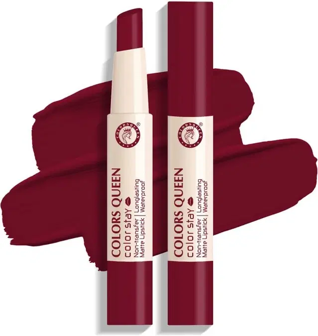 COLORS QUEEN Matte Lipstick, Bridal Maroon, 2.1g