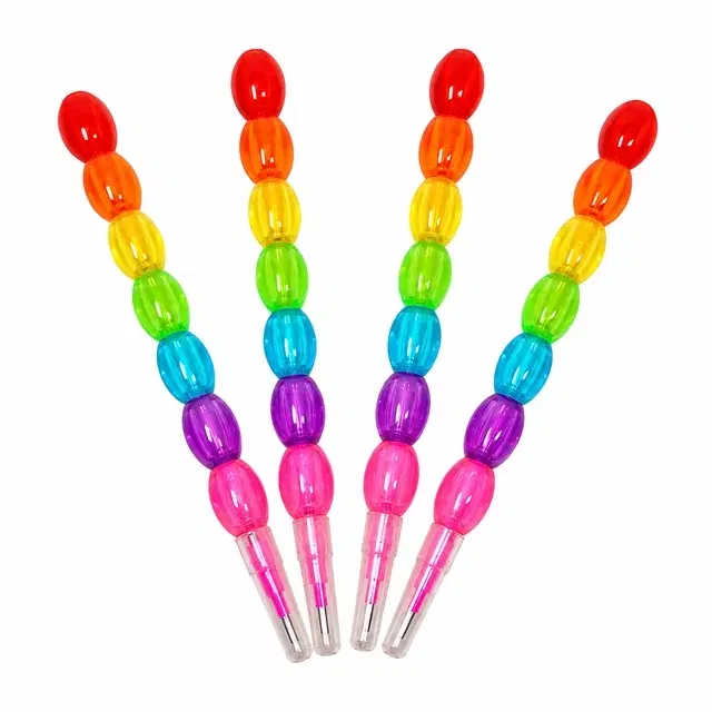Pearls Moti Design Stacking Pencil [Pack of 4] for Kids