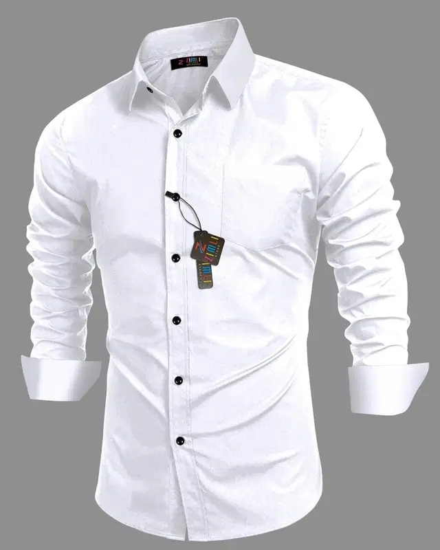 Cotton Blend Kurta for Men (White, L)