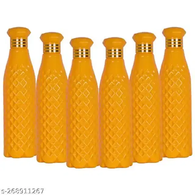Water Bottle Set, Yellow, 1000 ml, Pack of 6