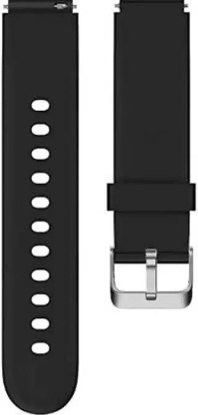 Silicone Watch Straps for Smartwatch, Black, 19 mm