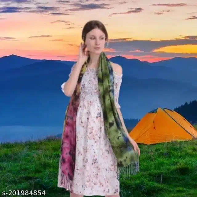 Viscose Rayon Scarf for Women (Multicolor, 1.8 m)