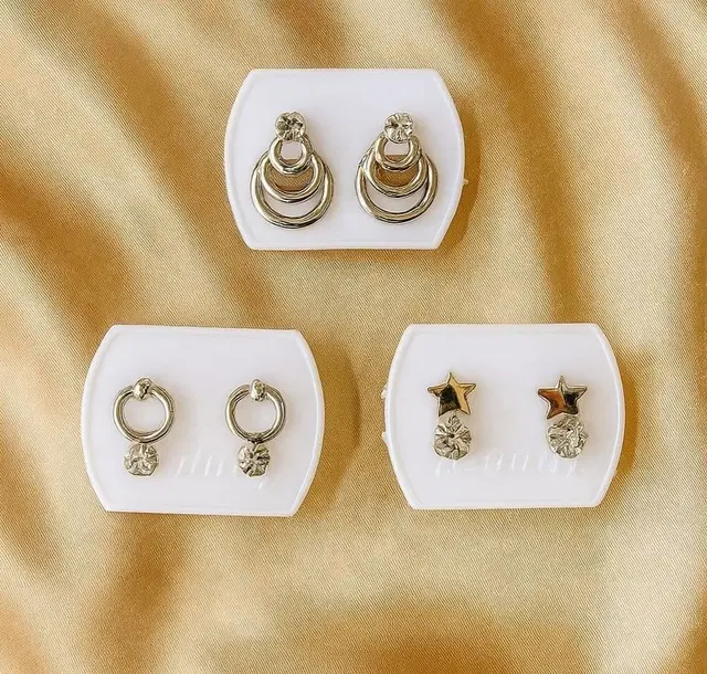 Elegant Earring & Studs Combo Pack of 3 Pairs for Women & Girls, Pack of 3,