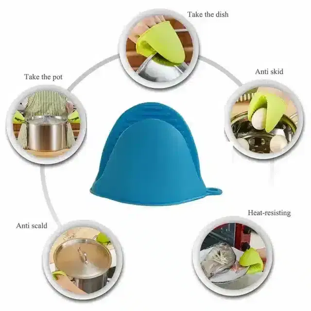 K Kudos Silicone Heat Resistant Cooking Potholder For Kitchen Cooking & Baking Silicone, Pack Of 2