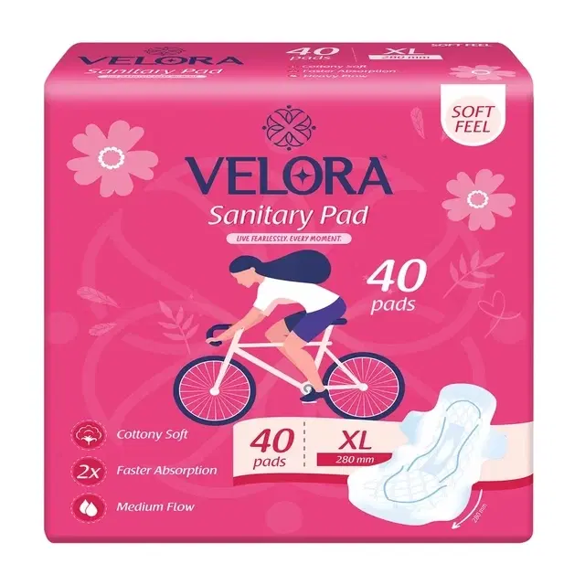 Velora Soft Feel Trifold Sanitary Pads (XL) - 40 Pads
