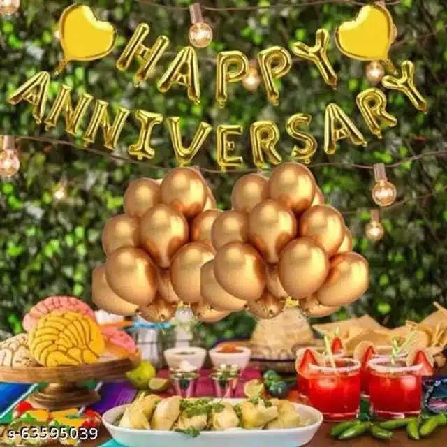 Anniversary Party Decoration Kit, Multicolor, Set of 48