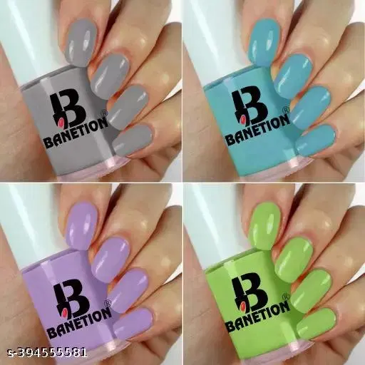 Banetion Matte Nail Polish, Multicolor, Pack of 4