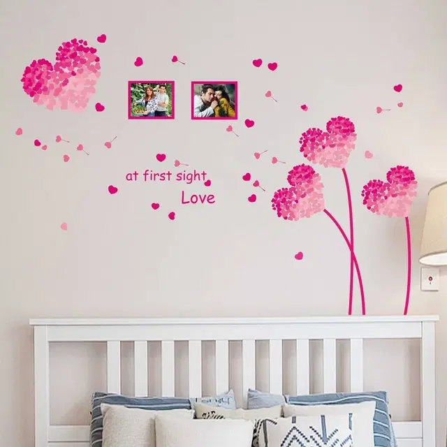 AVV Heart Shape Flowers Wall Stickers 115x155cm
