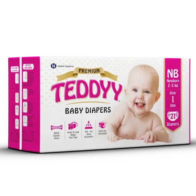 Teddyy Premium Baby Diapers New Born 21 Pc