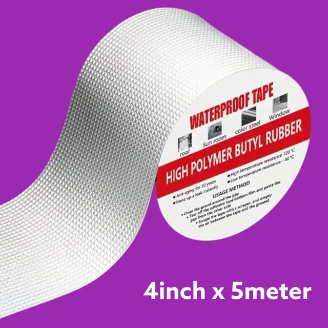 Aluminium Single Sided Self Adhesive Tape, Silver, 5 m