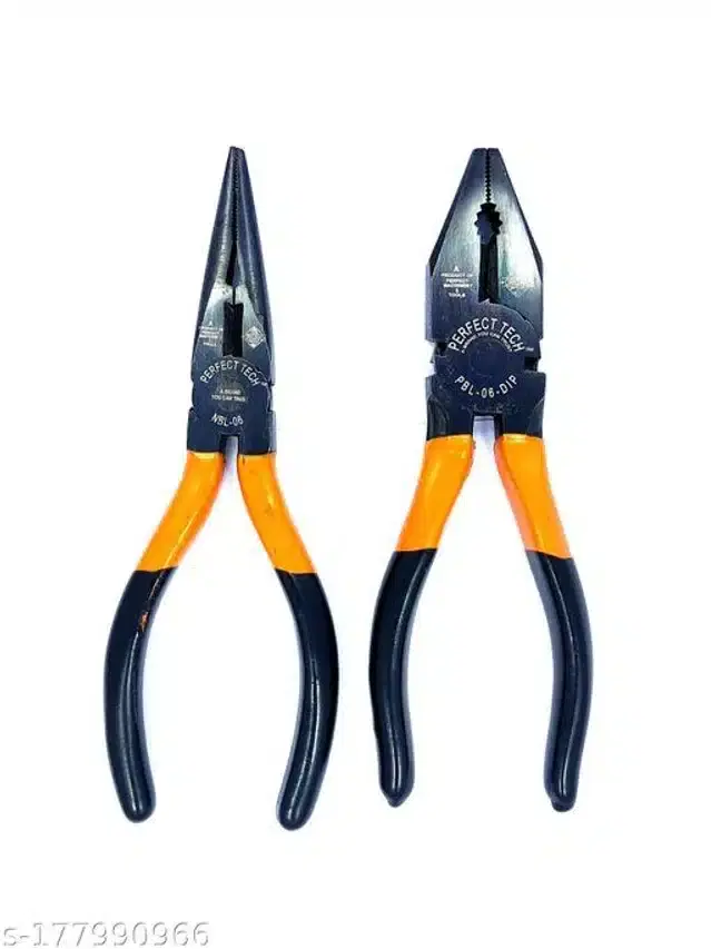 Combination & Long Nose Plier, Set of 2, Orange