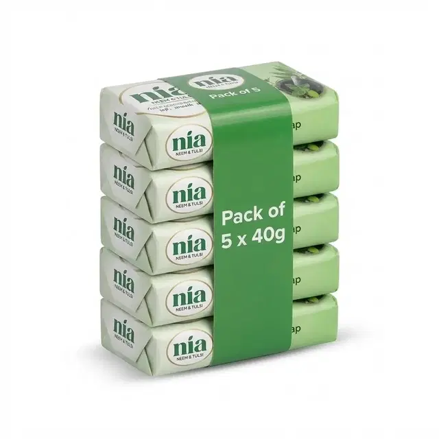 Nia Neem & Tulsi Bathing Soap 5X40 g (Pack of 5)