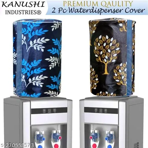 KANUSHI Industries® 2 Pc Water Dispenser Bottle Cover with Water Level Indication 20 L (WD-Blue-Small-LEVS+BROWN-TREE-2PC)