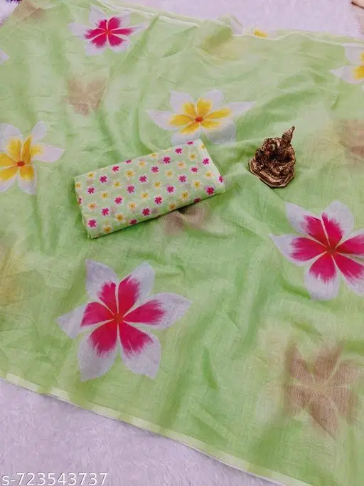 Lien Printed Saree for Women, Green (6.3 M)