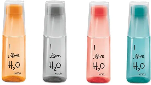 Milton Plastic Water Bottles, Pack of 4, Multicolor, 650 ml