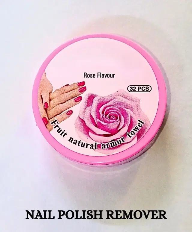 Basicare Nail Polish remover wipes Rose fragrance, 30 wipes