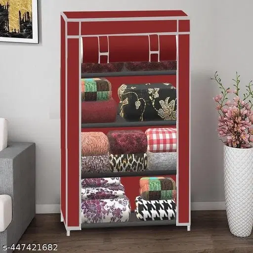 Metal 4 Layer Collapsible Multipurpose Rack, Maroon