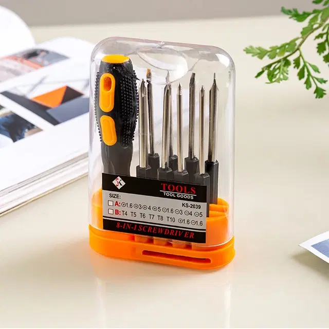 Ruzan Premium 8-in-1 Professional Multipurpose Combination Screwdriver Set, Multicolor, Set of 1